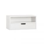 Sobuy Table de Chevet suspendue effet bois blanc