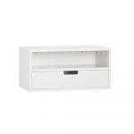 Sobuy Table de Chevet suspendue effet bois blanc