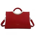 Sac &agrave; Main pour Femme Effet Grain&eacute; avec Poign&eacute;e Rigide et Bandouli&egrave;re Amovible Gallantry Rouge