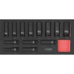 KS Tools 713.1030 Module de douilles longues à chocs 1/2'', 13 pièces