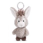 Nici Âne Donkeylee 10 cm Gris-Pendentif Animal câlin Durable lanière, Anneau Porte-clés, 49030, 10cm