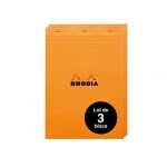 Rhodia 18200Amzc - Lot de 3 Bloc-Notes Agrafés N°18 Orange - A4 - Petits Carreaux - 80 Feuilles Détachables - Papier Clairefontaine Blanc 80 g/m² - Couverture en Carte Enduite Souple et Résistante