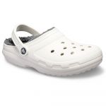 Crocs Classic Lined Sabots Mixtes pour Adulte - Blanc/Gris, 38/41 EU