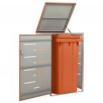 VidaXL Abri pour poubelle 69x77,5x115 cm Inox - Orange