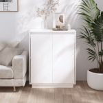 VidaXL Buffet Blanc 60x34x75 cm Bois massif de pin - Blanc