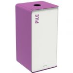 Rossignol Cubatri Poubelle de tri sélectif des piles en acier 40l - Violet