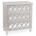 Menzzo Commode 3 tiroirs Memory Bois patin&eacute; et miroir