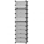 Songmics Étagère à Chaussures, Boîte à Chaussures, 10 Compartiments, modulable, Rangement Chaussures, Chaque casier 40 x 30 x 17 cm, Grille métallique, Gris LPC010G01