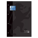 Oxford Rechange couleur 1 din a4+ 80 feuilles 90 gr cadre 5 mm 4 perceuses couleur noire