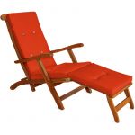 Deuba Detex Coussin pour chaise longue 173 cm - Matelas Transat Bain de soleil Jardin ORANGE