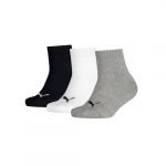 Puma Quarter Recycled Cotton Chaussettes, Gris/Blanc/Noir, 35-38 (Lot de 3) Mixte Enfant