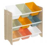 Meuble de rangement avec bacs de jeu