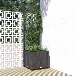 VidaXL Jardinière avec treillis Noir 40x40x136 cm PP