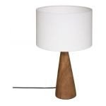 Atmosphera Lampe à Poser en Bois "Aina" 46cm Blanc
