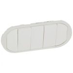 Legrand Enjoliveur C&eacute;liane Va-et-vient / poussoir 5 cdes compactes blanc
