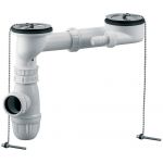 Rousseau Bondes + vidage évier gres 2 bacs percé D.60mm NF