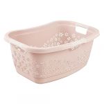 Keeeper Panier à Linge Ergonomique avec Design Ajouré, Poignées Antidérapantes, 50 L, Lasse, Nordic Pink