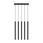 L inaire Center Suspension PASTELO acier noir 5 ampoules