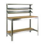 Simon Rack Etabli atelier Bois M&eacute;tal 1440x900x750mm galva 4 niveaux agglo 400kg en kit (BT-1 900)
