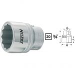 Hazet 1000Z-24 - Douille &agrave; 12 pans Carr&eacute; creux 20 mm (3/4 pouce) Taille: 24 - Longueur totale: 52 mm -