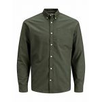 Jack & Jones Jjeoxford Shirt L/S S21 Noos Chemise, Forest Night/Fit : Slim fit, XL Homme