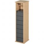 Homcom Support papier toilette - porte-papier toilette - armoire pour papier toilette - 2 niveaux + sortie papier MDF gris bambou