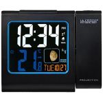 La Crosse Technology Wt551-Bla R&eacute;veil Radio-Pilot&eacute; Avec Projection Rouge Et &Eacute;cran Lcd Color&eacute; Noir