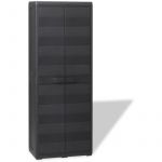 VidaXL Armoire de rangement de jardin avec 3 &eacute;tag&egrave;res Noir