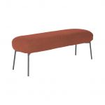 Sweeek - Banc. bout de lit avec revêtement bouclette texturée. rouille. pieds en métal noir. l 120 x p 41 x h 42.5cm