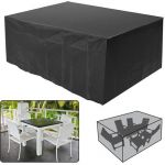 TEMPSA Housse De Protection &Eacute;tanc Pour Meubles de Jardin Table Banc Ext&eacute;rieurs B&acirc;c Couvercle Noir 210X140X80cm