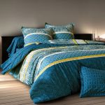 Drap-housse 90x190 bleu en coton