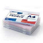 Iris Ohyama Boite Rangement document, Set de 4, Transparent, Capacit&eacute; de 150 feuilles A4 chacune, Poign&eacute;e et Fermeture S&eacute;curis&eacute;e, PJC-A4