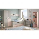Wellindal Armoire penderie enfant 3 portes L90 x H200 cm Gris rose - Atelier Mundo SA-527 - Taille 90x52 (cm)