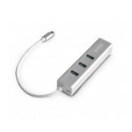 Urban Factory Hub USB 3.0 Type C avec port Ethernet Argent