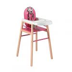Combelle Chaise haute bébé Lili bicolore fuchsia
