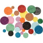 Creotime Lot de cercles en papier mousse EVA - Couleurs assorties paillet&eacute;es - 12, 20 et 32 mm - 150 pcs