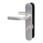 Vachette Ensemble Logio double béquille 1360/6339 sur petite plaque - Condamnation - Entraxe 165 - Argent - 2008260