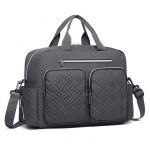 Sac à Langer Grand Capacité avec Poches Isothermes et Matelas à Langer Sac Maman pour Bébé avec Bandoulière Gris Foncé