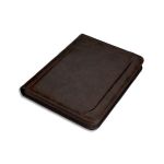 Juscha Conférencier Massa imitation cuir - 34 x 27x 4 cm - avec bloc/mécanisme 4 anneaux/calculatrice - marron