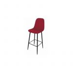 Urban living Tabouret de bar en velours vintage Inoui - H. 110 cm - Bordeaux