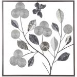 D&eacute;coration Murale M&eacute;tal "Fleurs" 50cm Argent "
