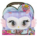 Spin Master PURSE PETS PRINT PERFECT - CHOUETTE - COMPAGNON INTERACTIF FORMAT SAC A MAIN - Chouette Animal Interactif Motif Ecossais Lila Qui Cligne Des Yeux - Sons et Modes De Jeu - Jouet Enfant 5 Ans et +