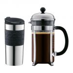 Bodum K11068-01 - Coffret cafetière Chambord 8 tasses + Travel mug inox 35 cl