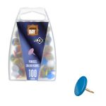 JPC CR&Eacute;ATIONS Punaises, 100 punaises couleurs assorties