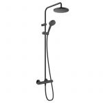 Hansgrohe Vernis Blend Colonne de douche 200 1jet EcoSmart 9 l/min avec mitigeur thermostatique, Noir mat (26089670)