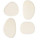 Atmosphera Lot de 4 pat&egrave;res organiques Karen blanc ivoire L7 10cm Cr&eacute;ateur D'int&eacute;rieur