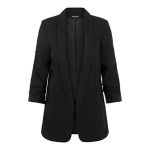 Pieces Pcboss 3/4 Blazer Noos Veste De Costume, Noir (Black Black), 42 (Taille Fabricant: X-Large) Femme