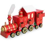 Deuba Calendrier de l'Avent Noël "locomotive" en bois avec tiroirs pour remplissage individuel