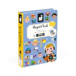 Janod Magnéti'book - métiers - 48 magnets - 16 cartes modèles - permet d'apprendre les métiers - jouet educatif en carton fsct