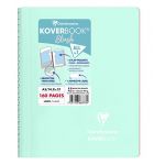 Clairefontaine Cahier reliure intégrale enveloppante Koverbook Blush A5 160 pages ligné couverture polypropylène opaque bicolore - Menthe à l'eau/Rose poudré - Lot de 5